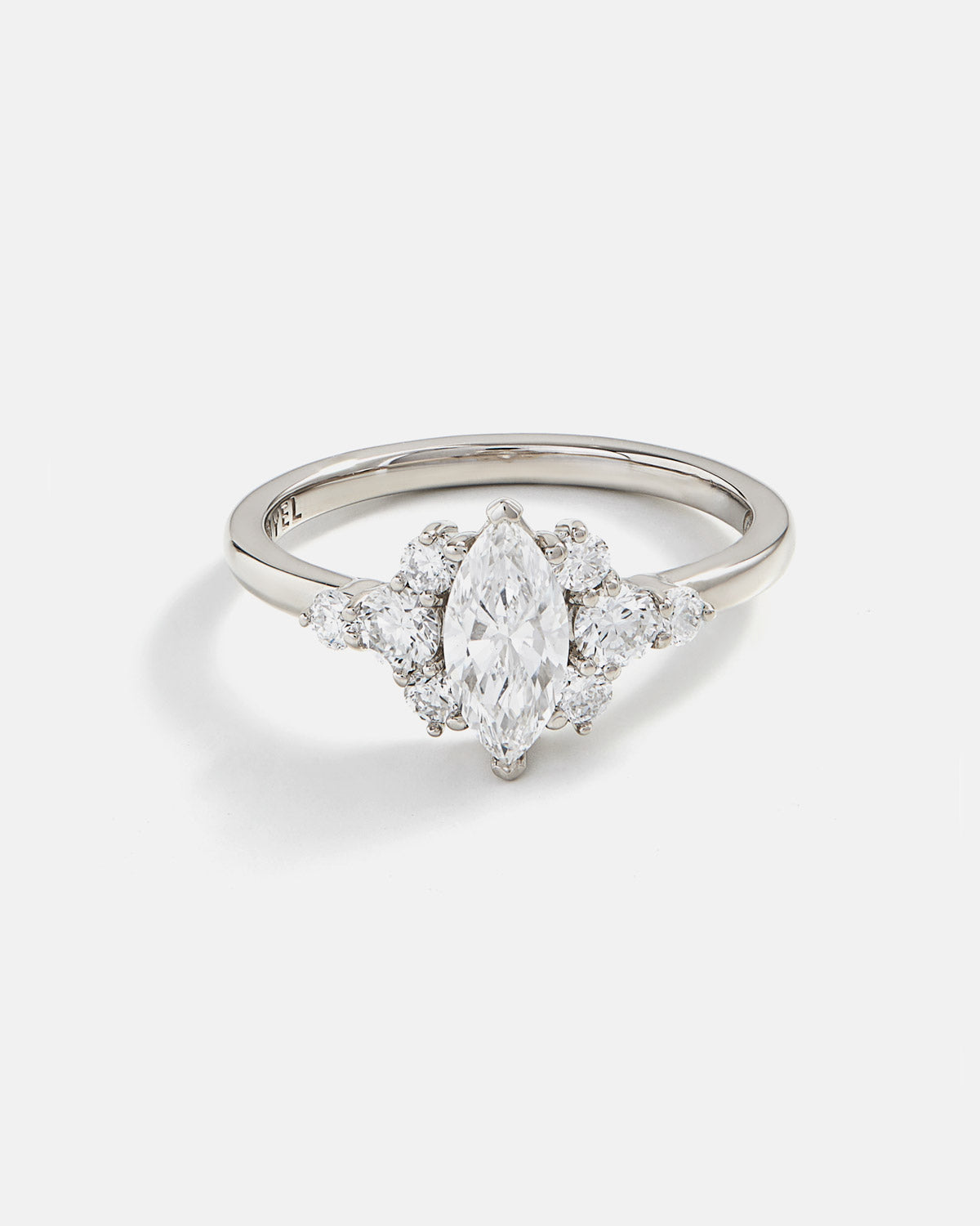 Custom Ring - Cluster Marquise Ring in Fairmined Gold with Lab-grown Diamonds