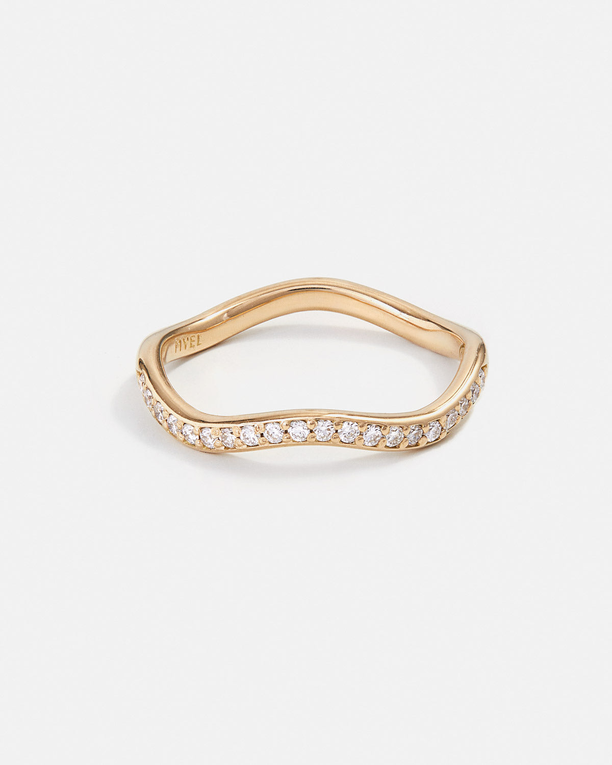Custom Ring - Pavé Wave Ring in Fairmined Gold with Lab-grown Diamonds