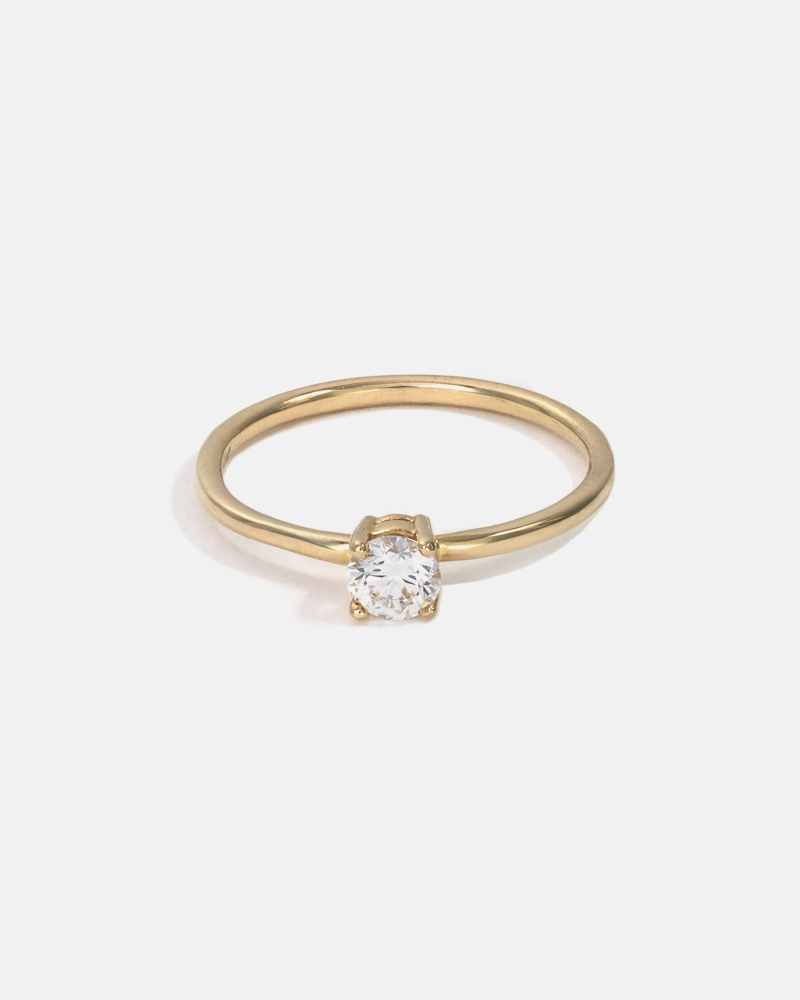 Solitaire Ring in 14k Fairmined Gold with Diamond