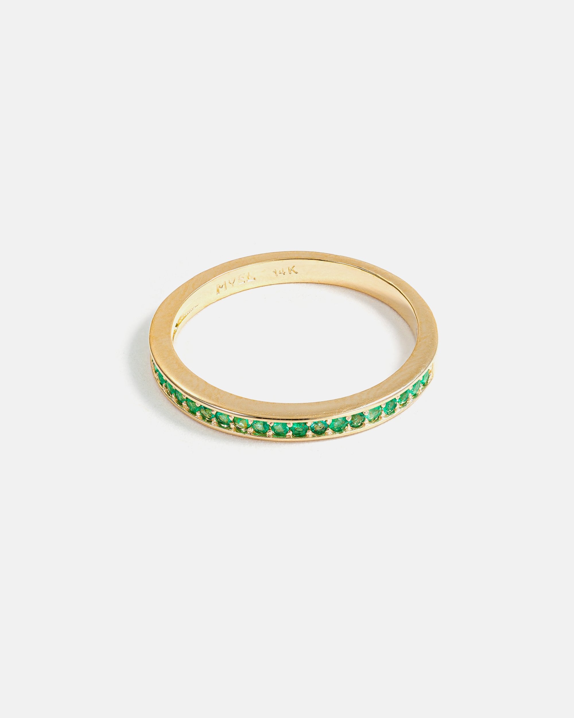 Pavé Ring in 14k Gold with Brazilian Emeralds