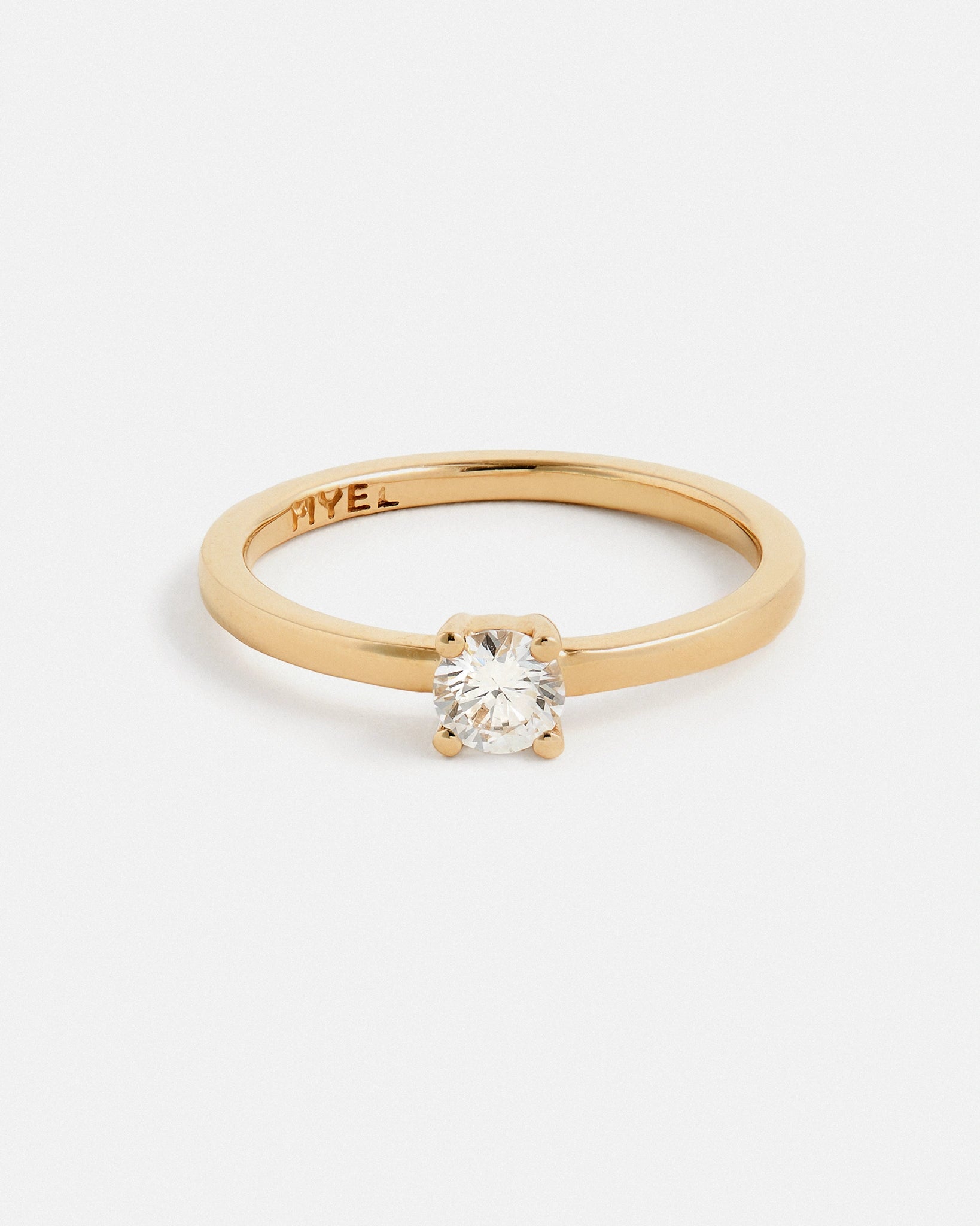 Solitaire Ring in 14k Fairmined Gold with Lab-Grown Diamond