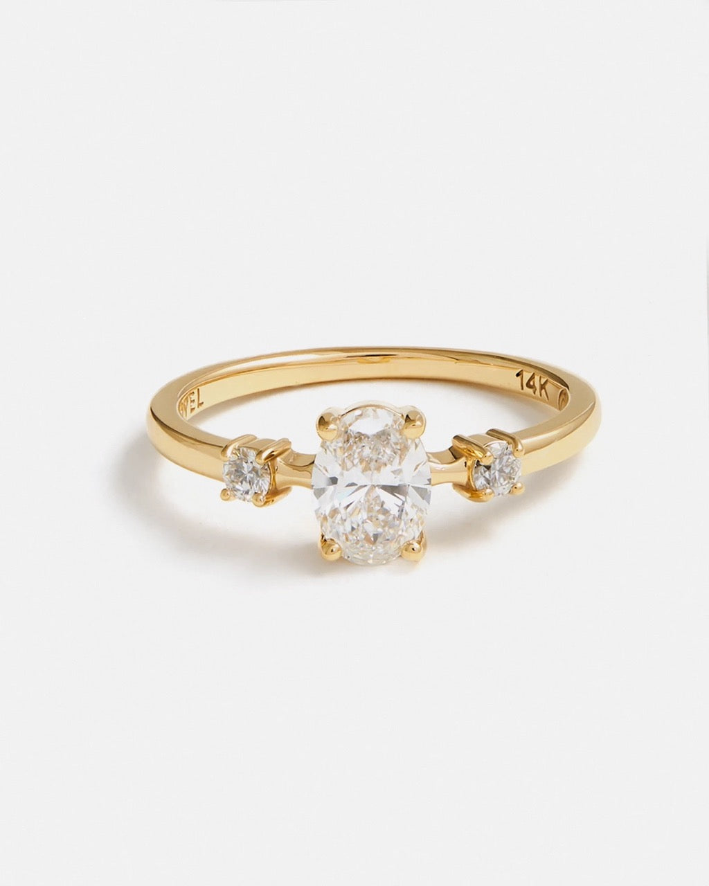 Custom Ring - Ellipse Trio Ring in Fairmined Gold and Lab-Grown Diamonds