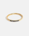 Stratura Wedding Ring in Yellow Gold with Blue Spinels