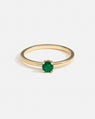 Solitaire Ring with Brazilian Emerald and Twist Band in Gold