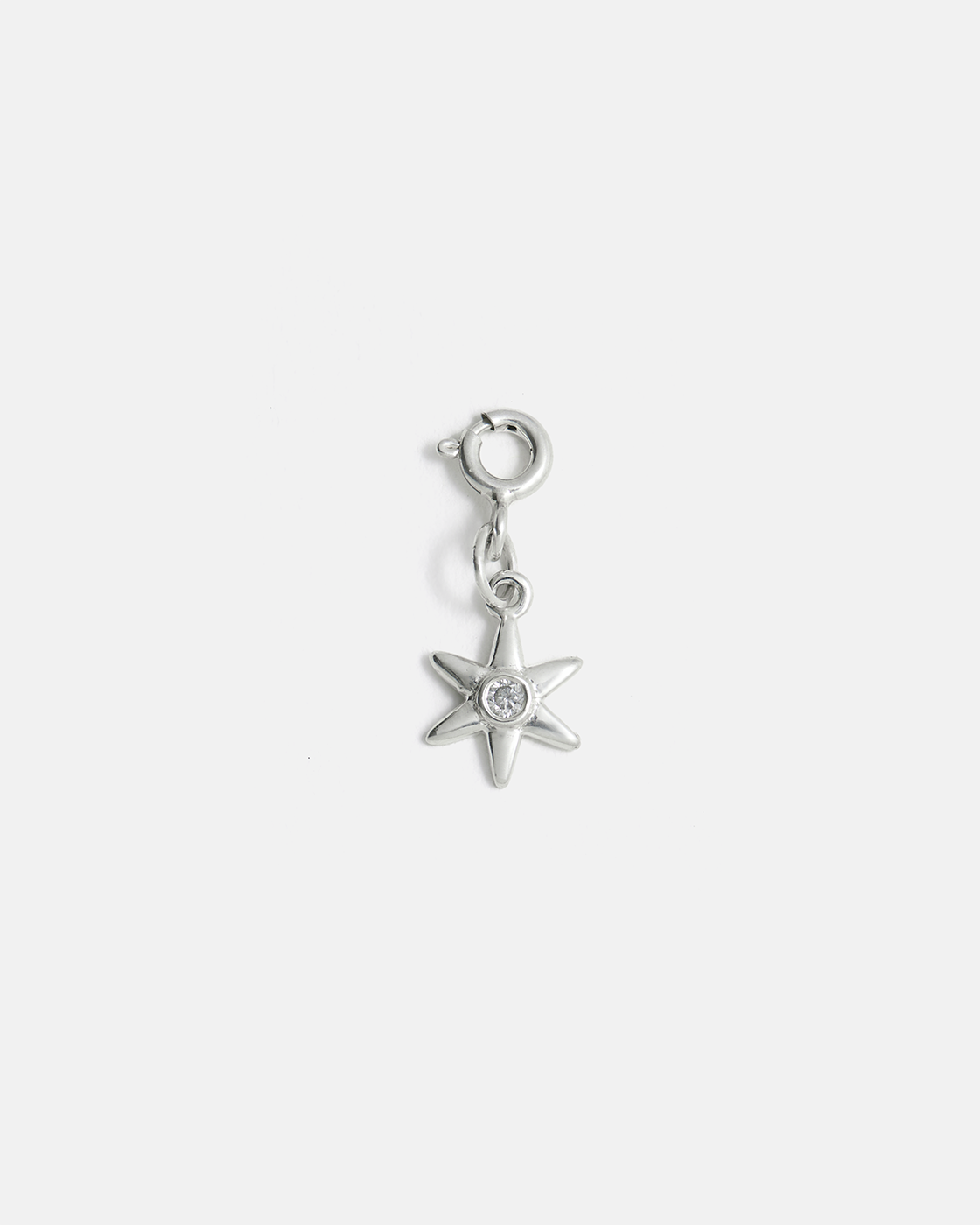Star Clip-on Charm in Silver with lab grown diamonds