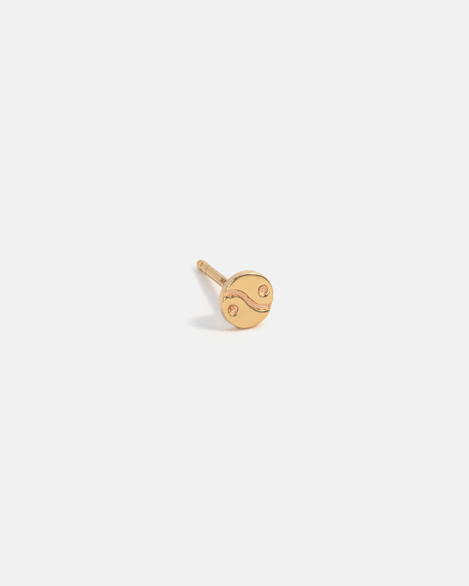 Yin & Yang Earring in 14k Yellow Gold