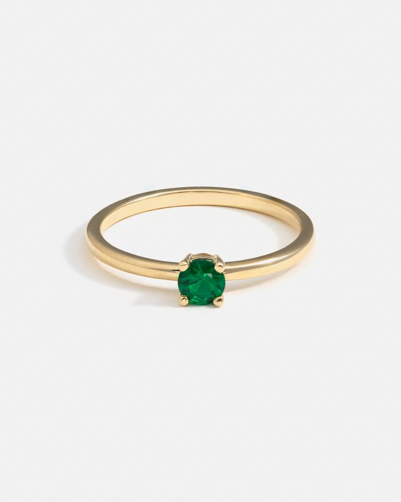 Solitaire Ring in Fairmined Gold with Brazilian Emerald