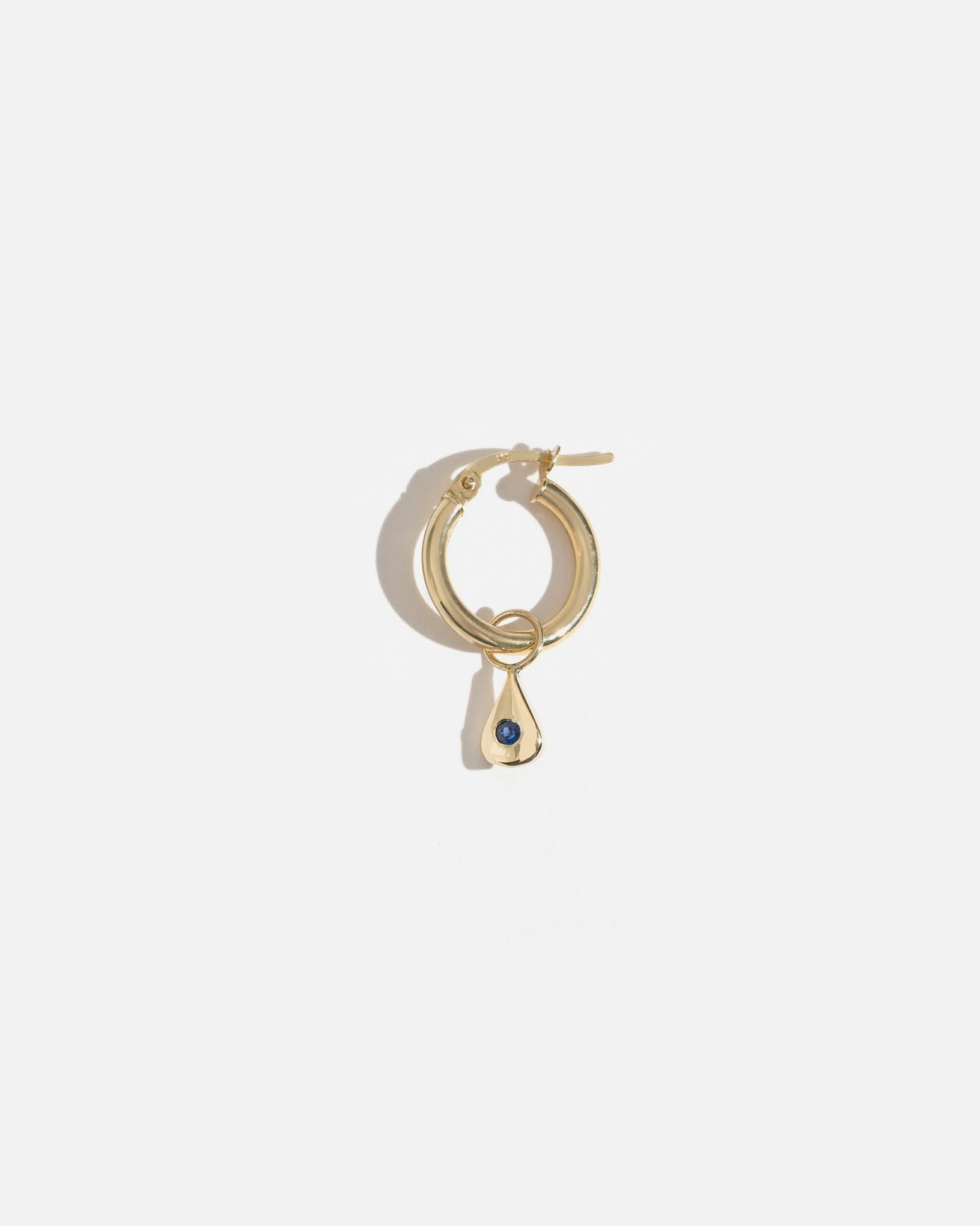 Dew Drop Charm for Hoops in Gold with Sapphire