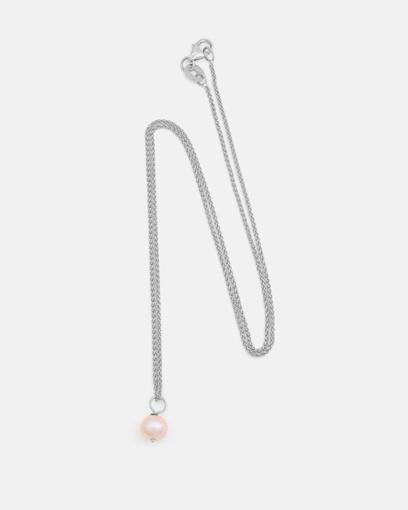 Pom-pom Pendant in Silver with Pink Pearl