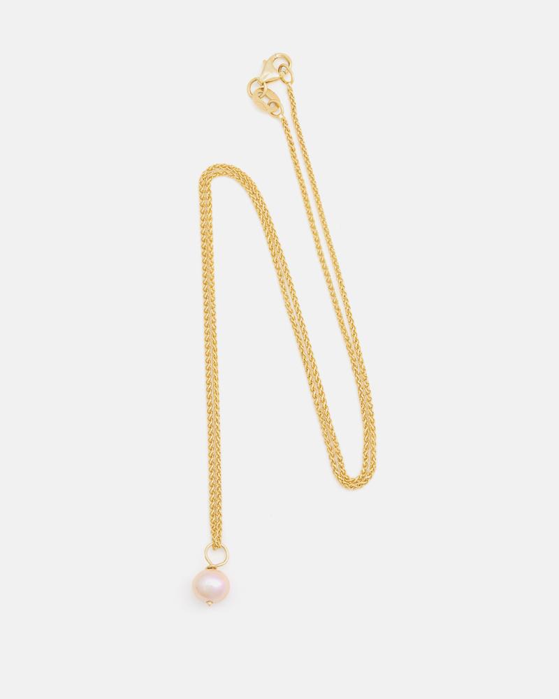 Pom-pom Pendant in Yellow Gold with Pink Pearl