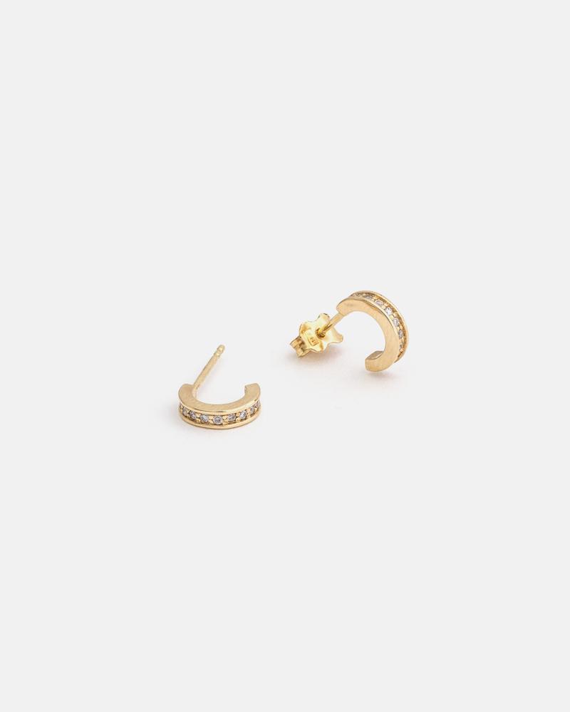 Abacus Pavé Hoops in Yellow Gold with Diamonds