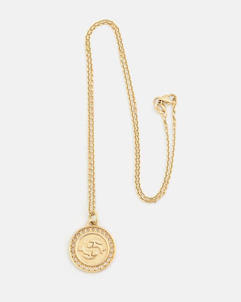 Zodiac Pisces Necklace in Yellow Gold