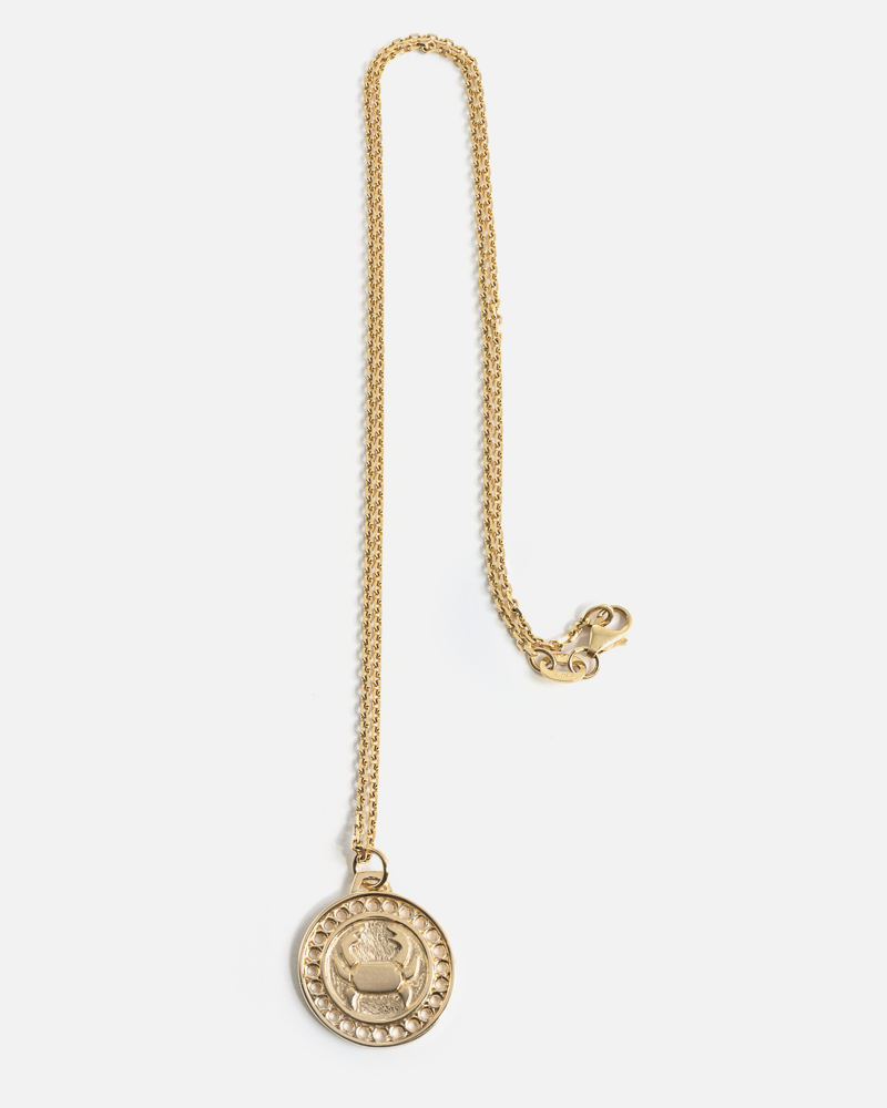 Zodiac Cancer Necklace in Yellow Gold