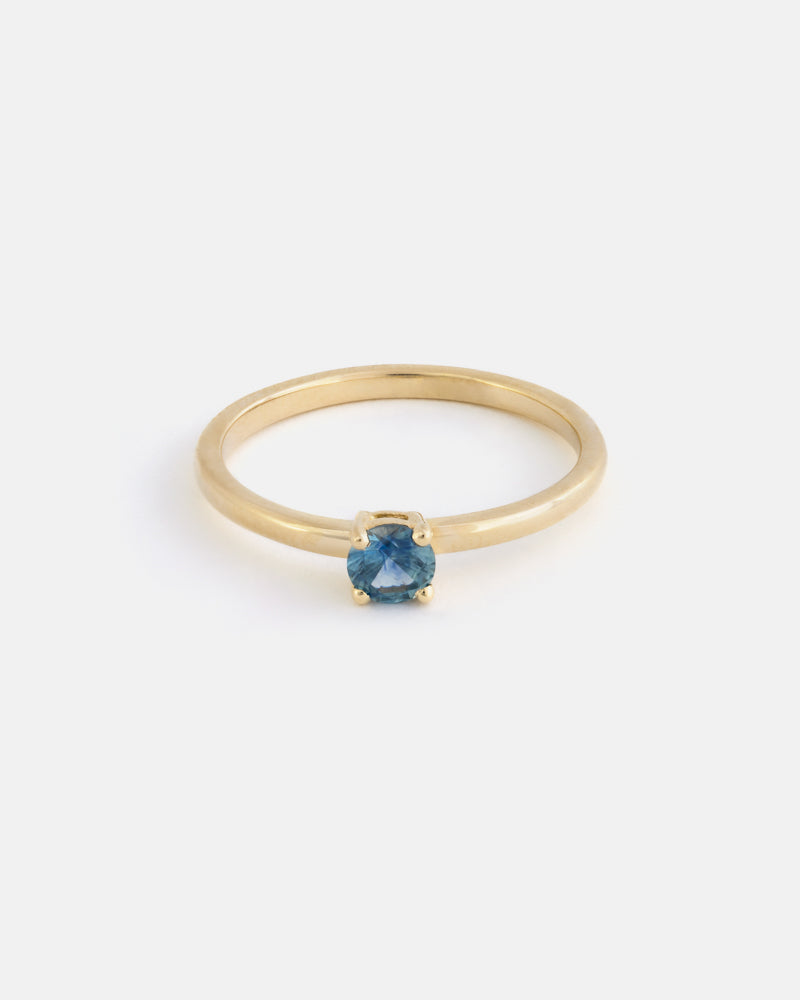 Solitaire Ring in Fairmined Gold with Montana Sapphire