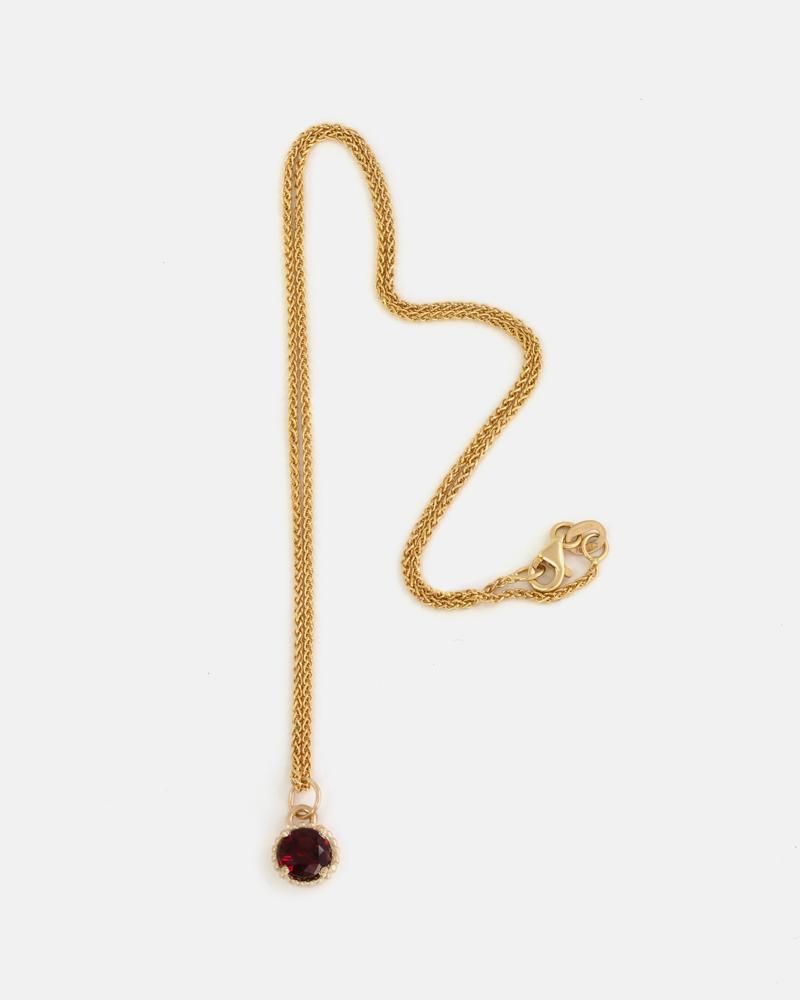 Round Galatée Pendant in 14k Yellow Gold with Anthill Garnet