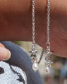 Bracelet Lune en Argent avec Diamants de Laboratoire & Perle