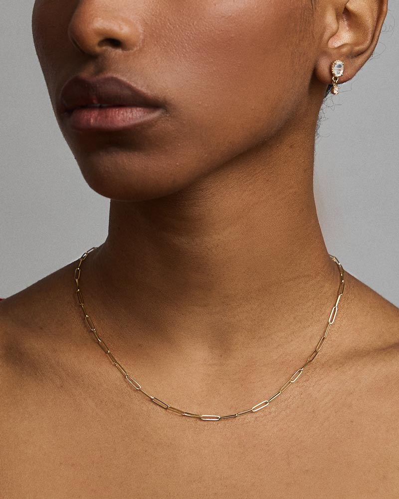 Paper Clip Chain in 14k Yellow Gold