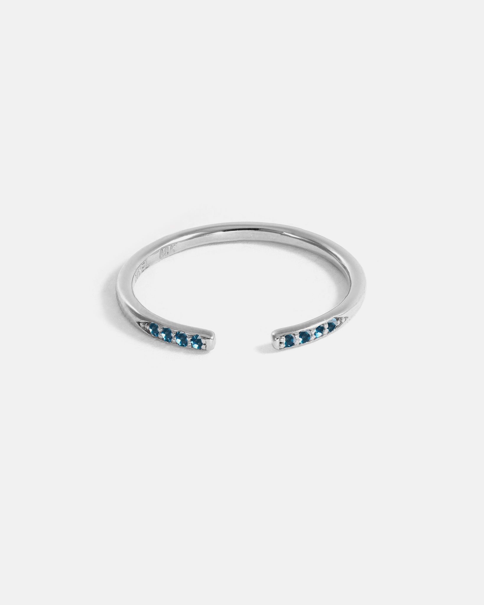 Classic Open Ring in 14k White Gold with Ethical Birthstones