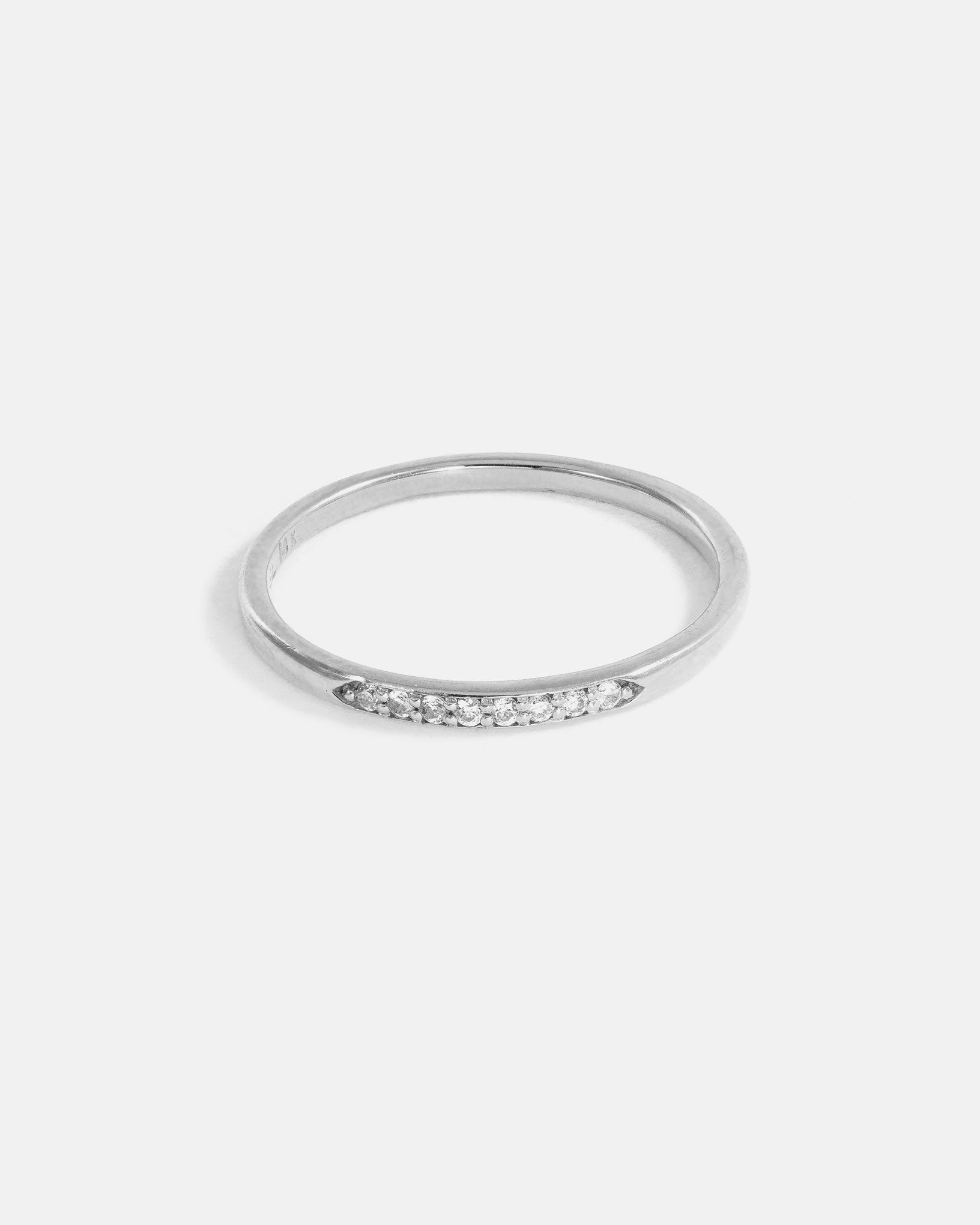 Stratura Wedding Ring in White Gold with Ethical Birthstones