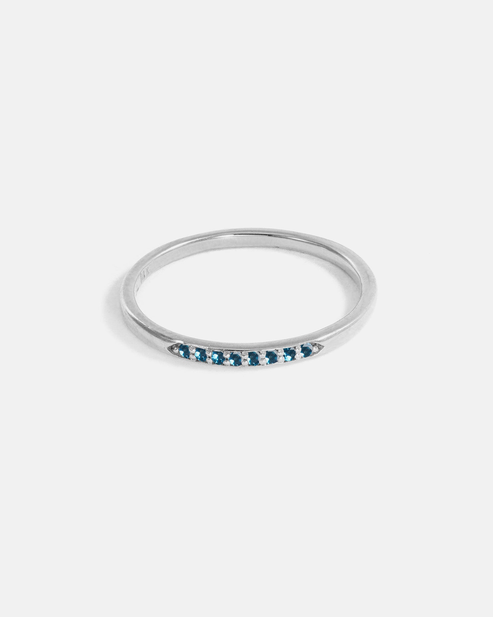 Stratura Wedding Ring in 14k White Gold with Ethical Birthstones
