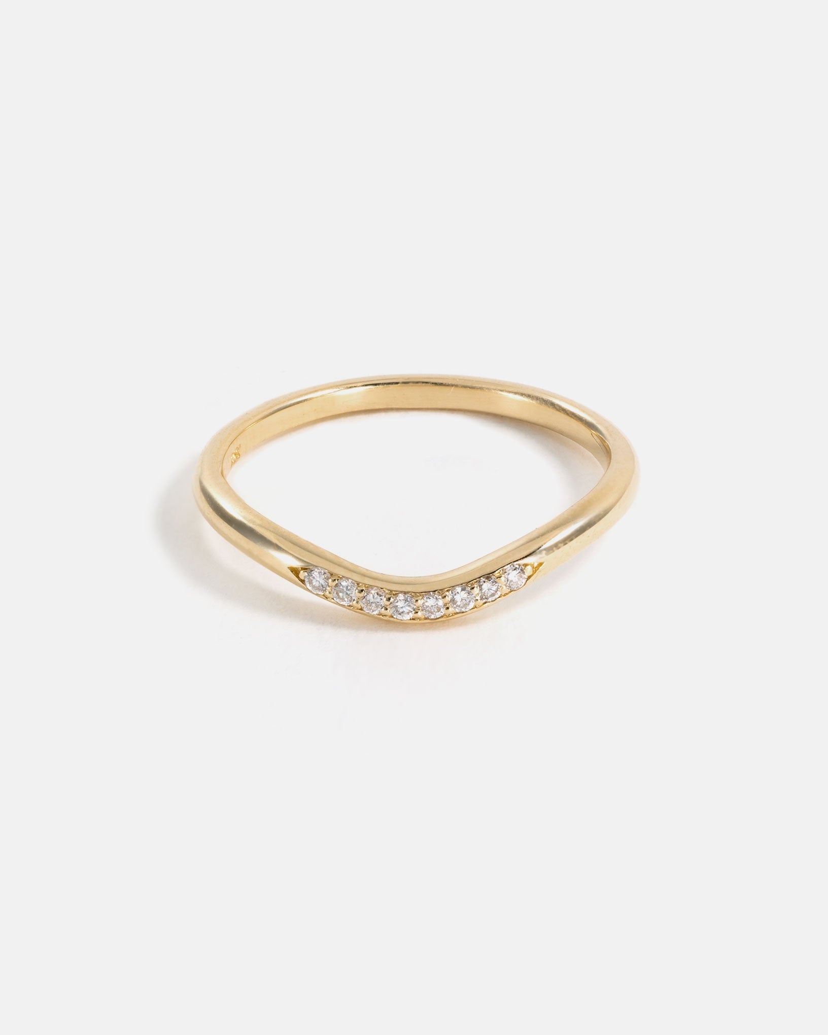Stratura Wave Wedding Ring in 14k Gold with lab grown diamonds