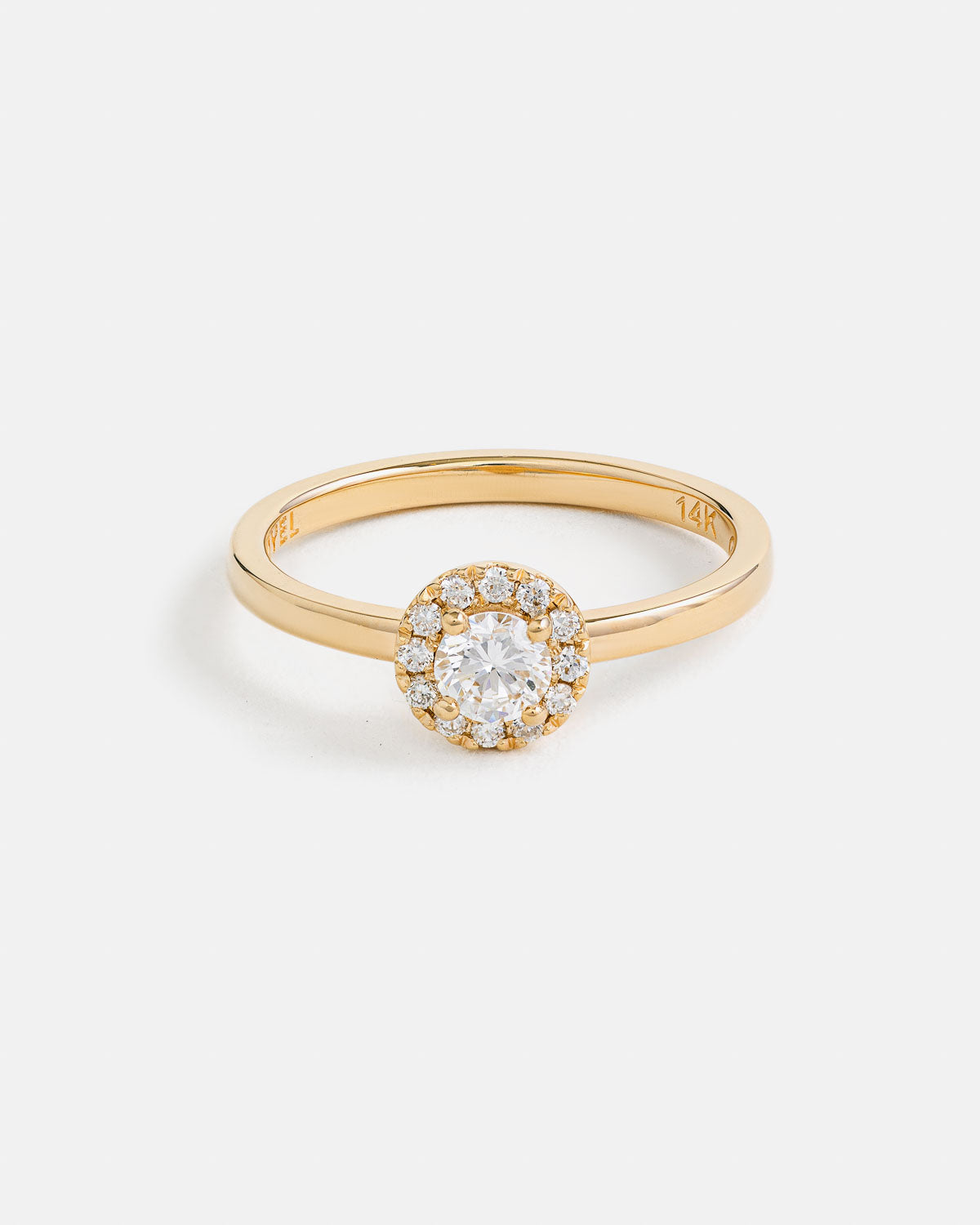 Round Halo Ring In Fairmined Gold with Diamonds