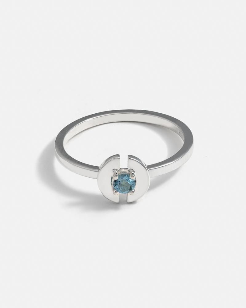 Stein Ring in Silver with an Aquamarine