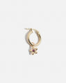 Flower Charm for Hoops in 14K Gold with Ruby